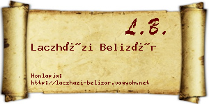 Laczházi Belizár névjegykártya